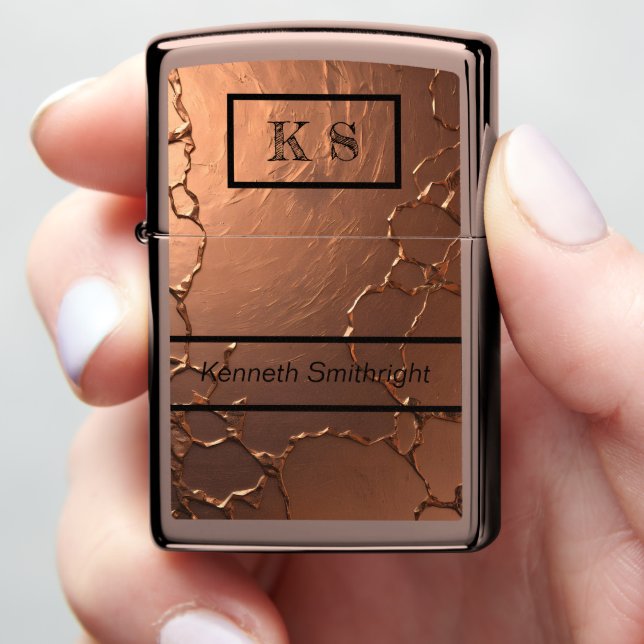 Copper Windproof Flame Zippo Lighter (In Hand)