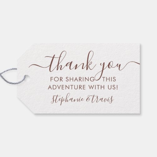 Copper World Map Thank You Favor Tags