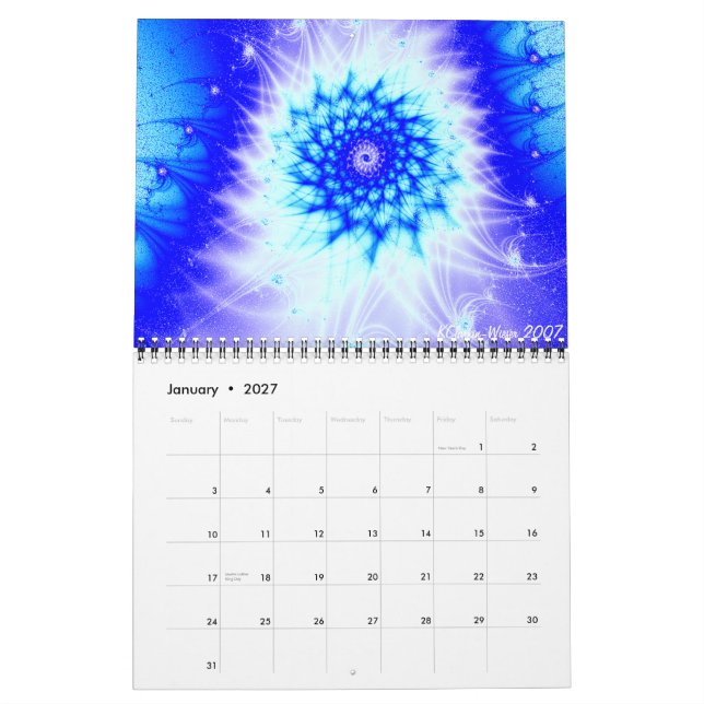 Copper Wreath, Fractals, 2007 Calendar (Jan 2027)