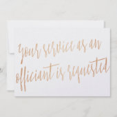 Copper "Your service as an officiant is requested" (Front)
