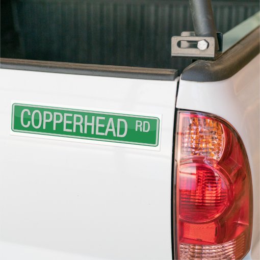 Copperhead Road street sign Bumper Sticker Zazzle