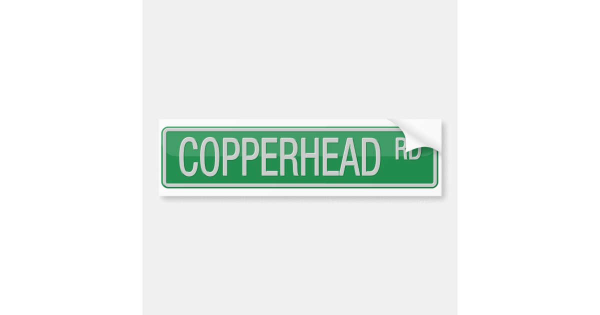 Copperhead Road street sign Bumper Sticker Zazzle