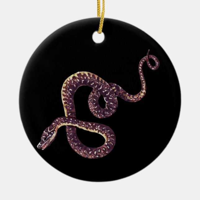 Copperhead Snake Scary Reptile Serpent Ceramic Ornament (Front)