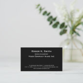 Copperplate Classic Basic Black Elegant Simplicity Business Card (Standing Front)
