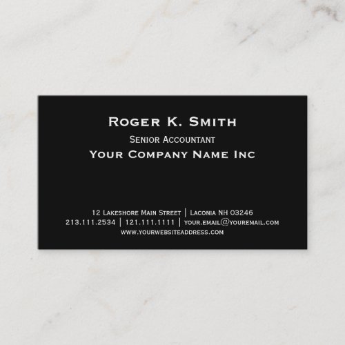 Copperplate Classic Basic Black Elegant Simplicity Business Card