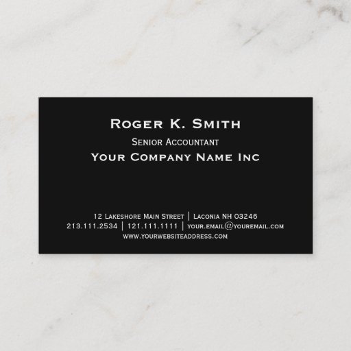 Customizable Copperplate Classic Basic Black Elegant Simplicity Business Card