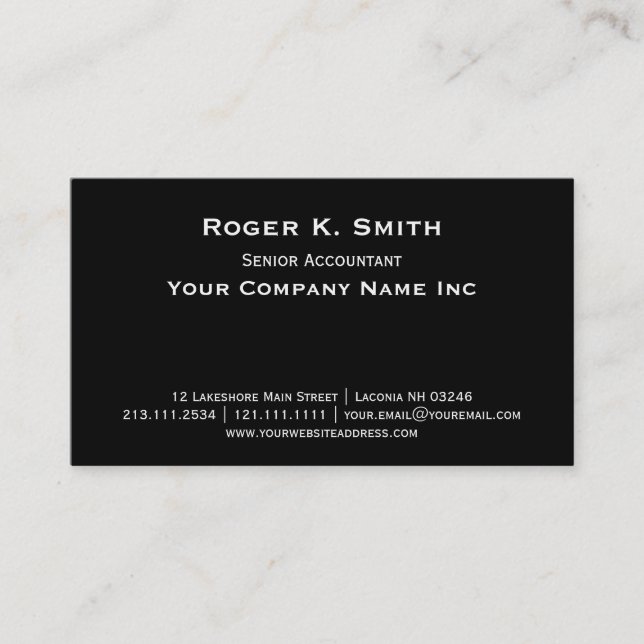 Copperplate Classic Basic Black Elegant Simplicity Business Card (Front)
