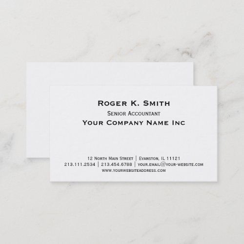 Copperplate Classic Simplicity is Elegant Business Card