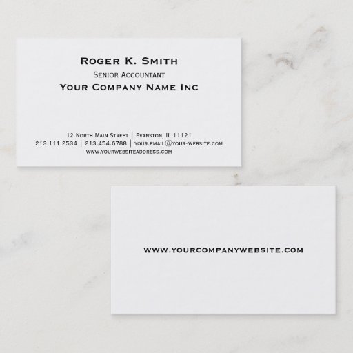 Customizable Copperplate Classic Simplicity is Elegant Business Card Template