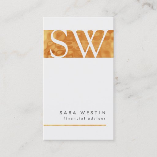 Customizable CopperTiles FinancialAdvisor Monogram BusinessCard Business Card