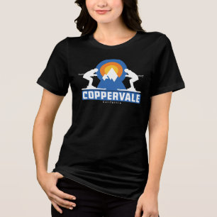 Coppervale Ski Sunset Retro T-Shirt Tri-Blend Shirt