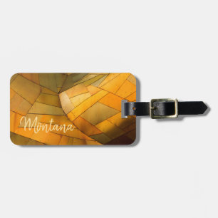 Coppery Brass Sheet Metal Abstract Luggage Tag