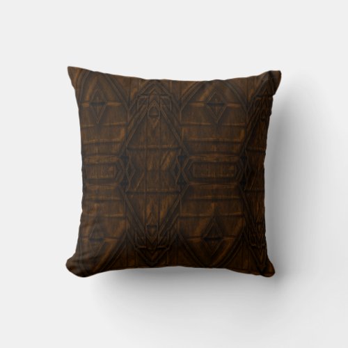 Coppery Steampunk Pyramid Design Throw Pillow