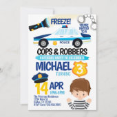 Cops and Robbers Birthday Party Invitation Invite (Front)