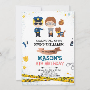 Cops and robbers party invitation
