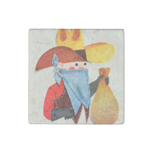 Cops and Robbers Stone Magnet