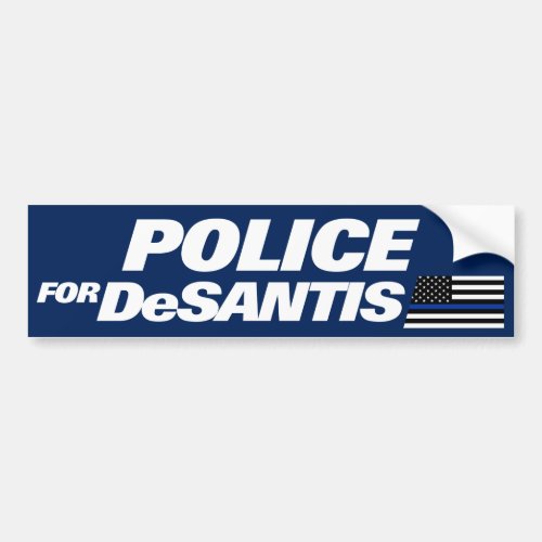 Cops DeSantis Blue Line Police For DeSantis 2024 Bumper Sticker