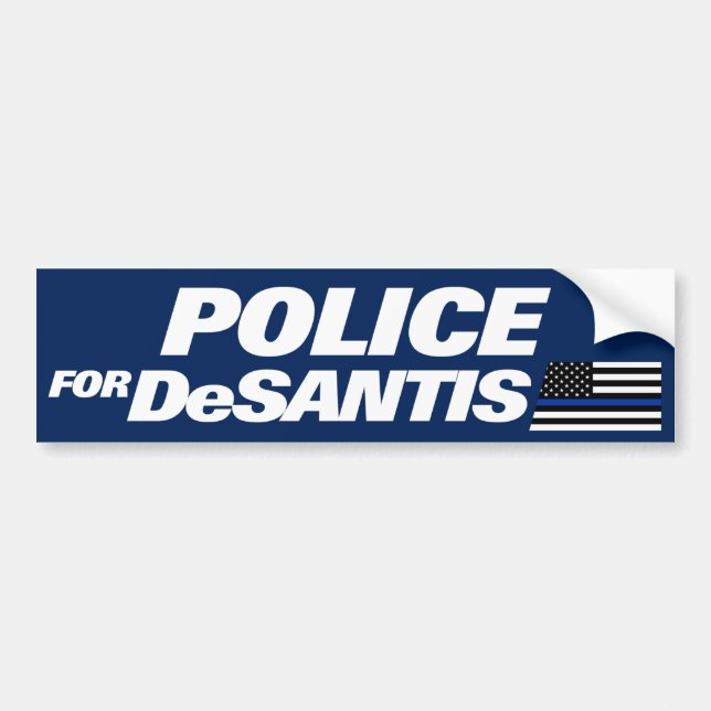 Cops DeSantis Blue Line Police For DeSantis 2028 Bumper Sticker (Front)