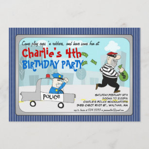 Cops And Robbers Invitations Updated 21 Zazzle