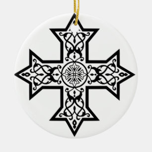 Coptic Cross Ceramic Ornament