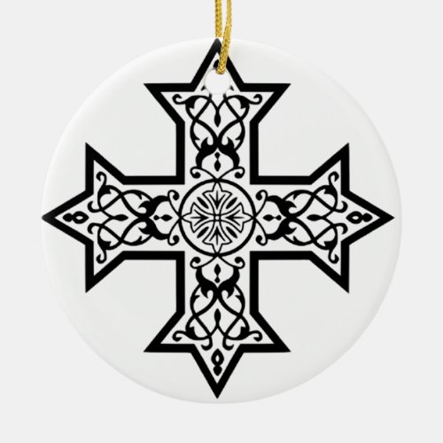Coptic Cross Ceramic Ornament