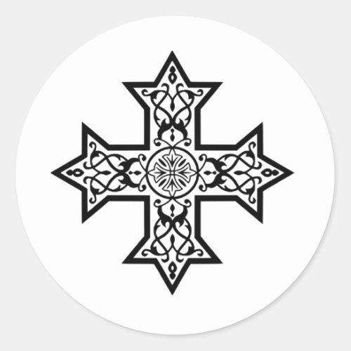 Coptic Cross Classic Round Sticker