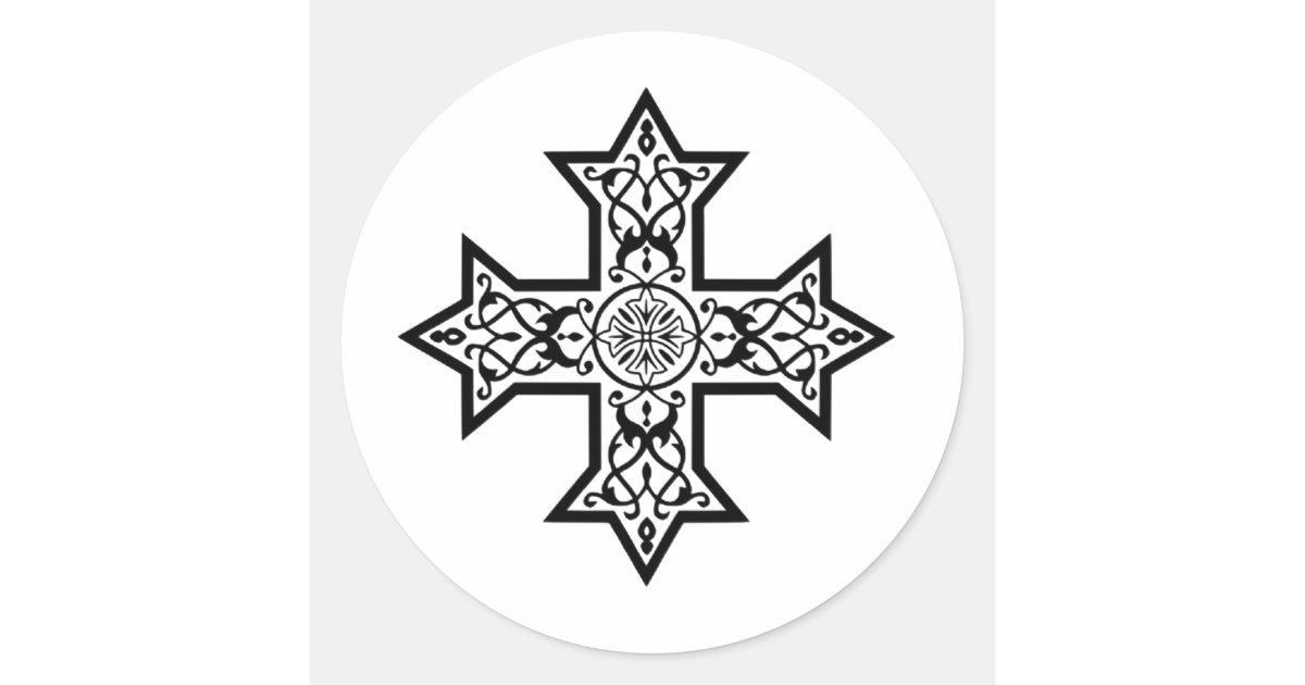 Coptic Cross Classic Round Sticker Zazzle