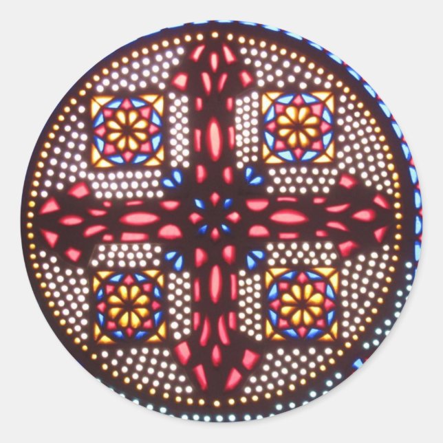 Coptic Cross Classic Round Sticker (Front)