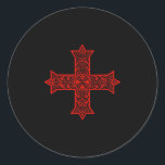 Coptic Cross Coptic Orthodox Church Eastern Christ Classic Round Sticker<br><div class="desc">Coptic Cross Coptic Orthodox Church Eastern Christian</div>