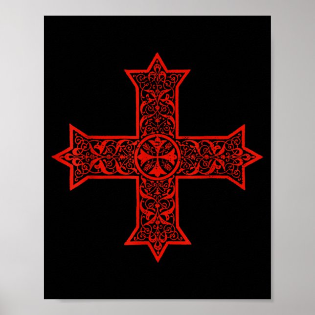 Coptic Cross Coptic Orthodox Church Eastern Christ Poster (Front)