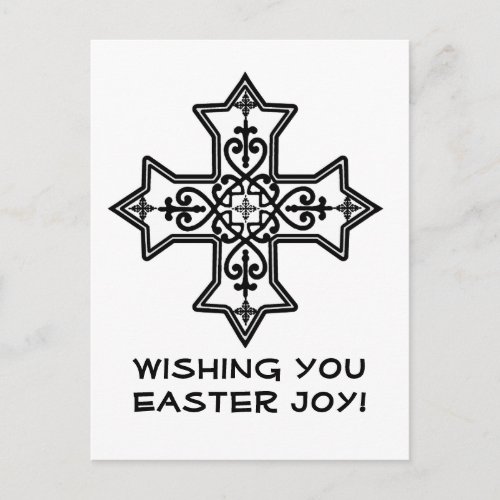 Coptic Cross Easter Card in Black and White