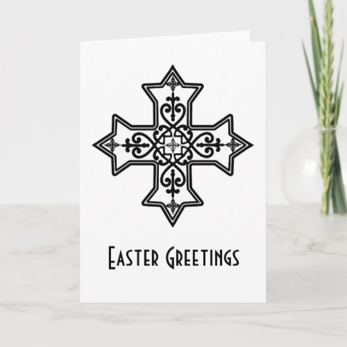 Coptic Cross Easter Card in Black and White