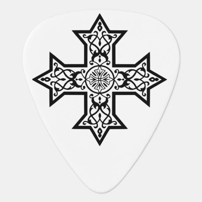 Coptic Cross Guitar Pick (Front)