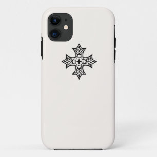 Coptic Cross in Black on Cream Background iPhone 11 Case