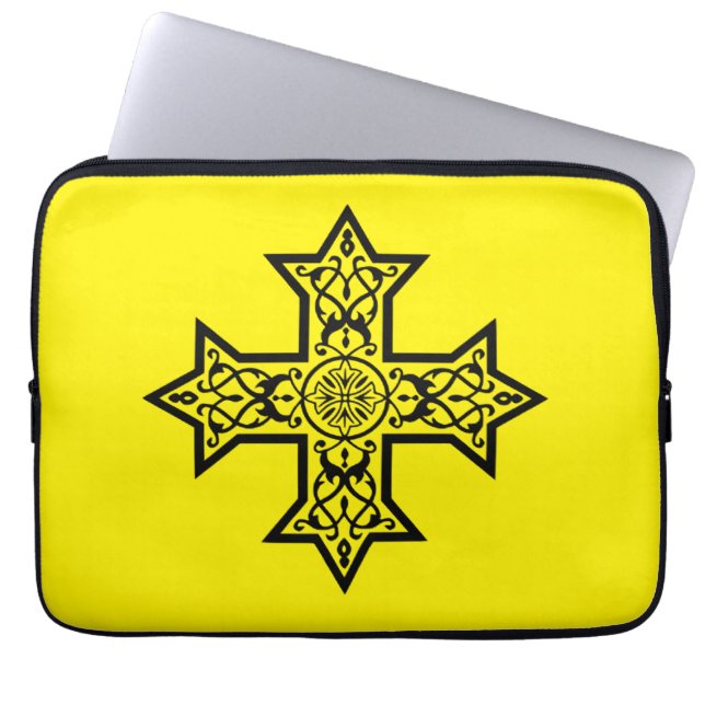 Coptic Cross Laptop Sleeve (Front)