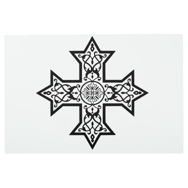 Coptic Cross Metal Print (Front)