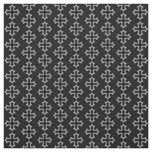 Coptic Cross Outline Pattern Fabric