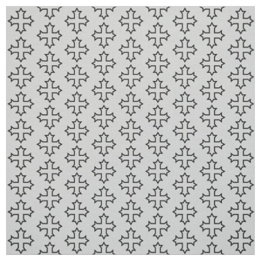 Coptic Cross Outline Pattern Fabric