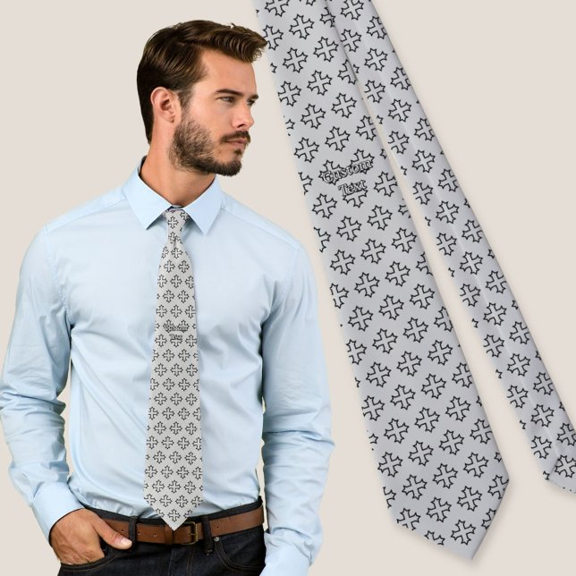 Coptic Cross Outline Pattern Neck Tie (Creator Uploaded)