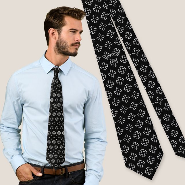 Coptic Cross Outline Pattern Neck Tie (Creator Uploaded)