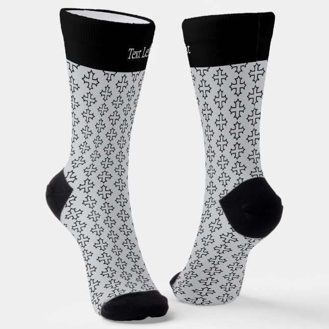 Coptic Cross Outline Pattern Socks (Angled)