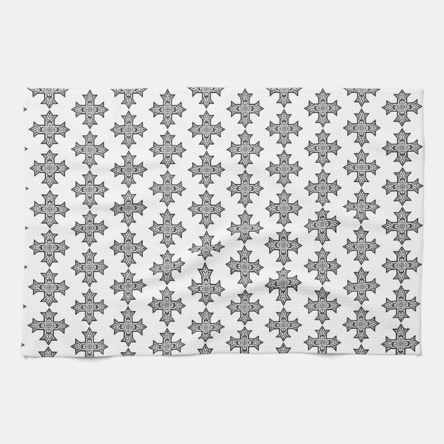 Coptic Cross Premium Fine Art Kitchen Towel (Horizontal)