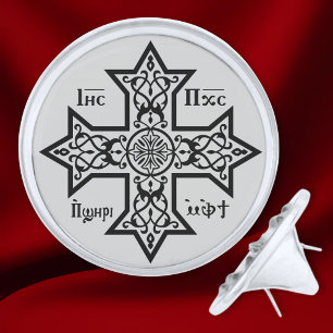 Coptic Cross Silver Finish Lapel Pin