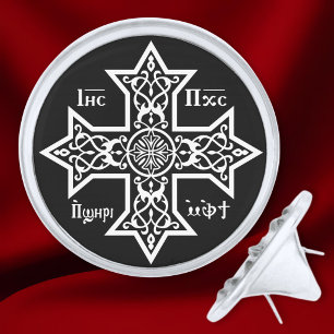 Coptic Cross Silver Finish Lapel Pin