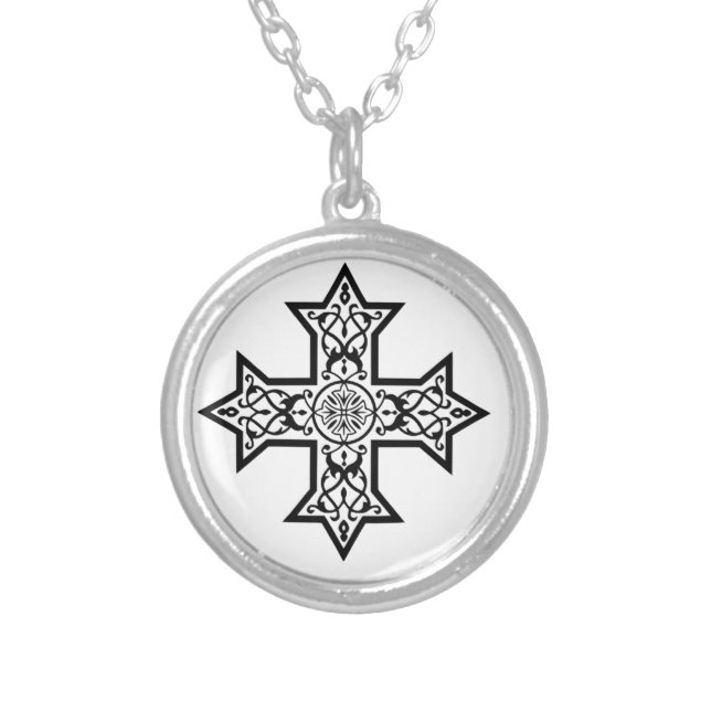 Coptic Cross Silver Plated Necklace (Front)