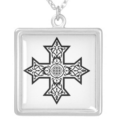 Coptic Cross Silver Plated Necklace