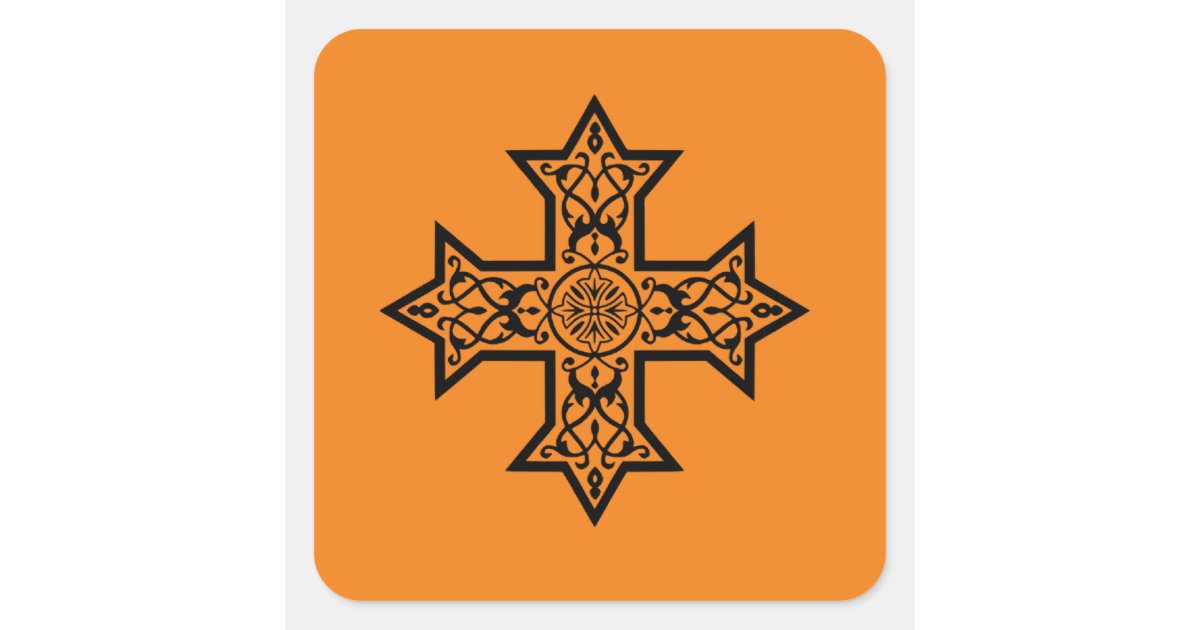 Coptic Cross Square Sticker Zazzle
