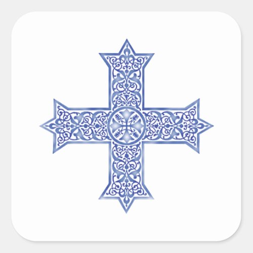 Coptic cross square sticker
