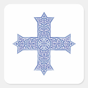 Coptic cross square sticker