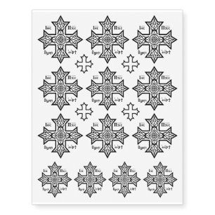 Coptic Cross Temporary Tattoos